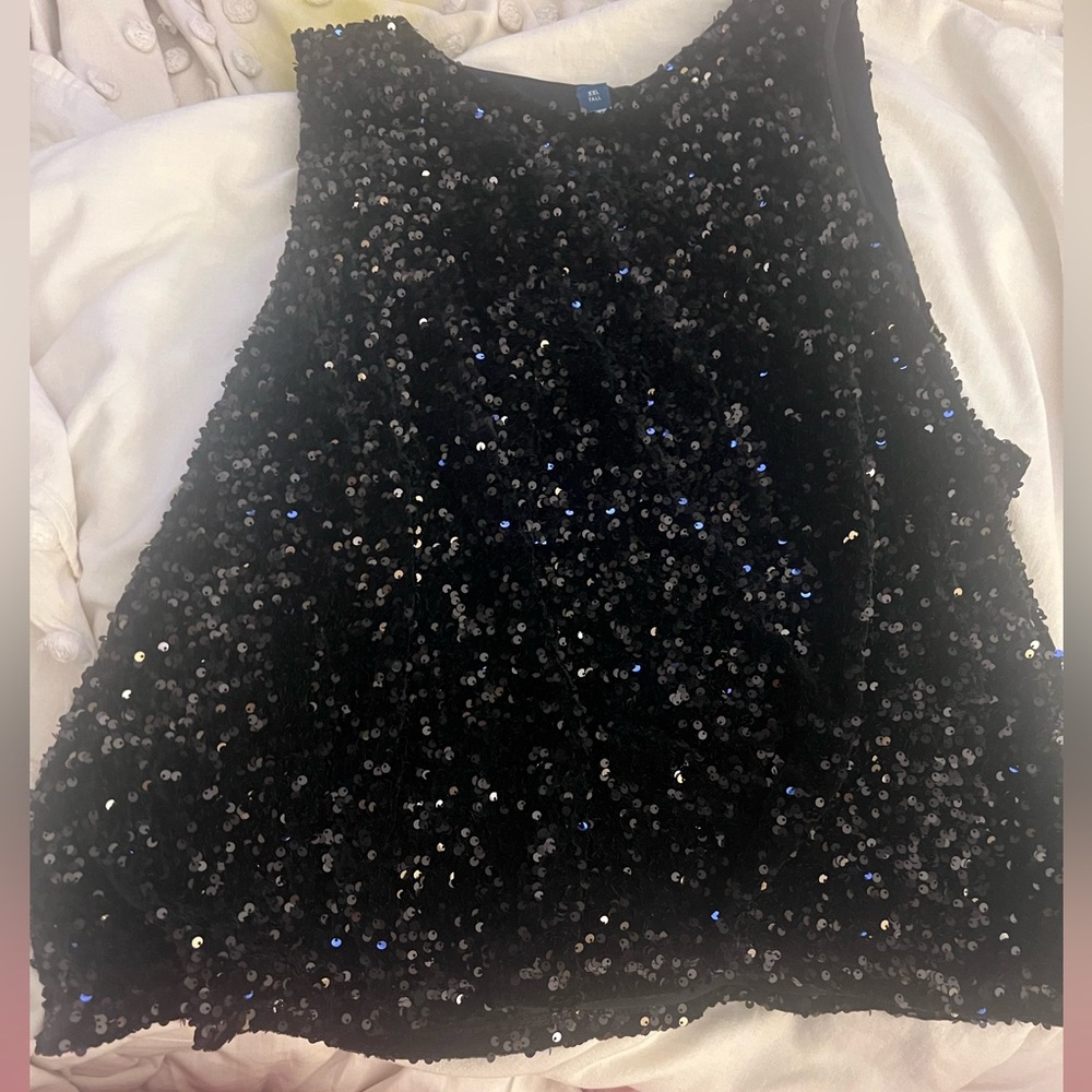 Old Navy Black Sequin Sleeveless Top